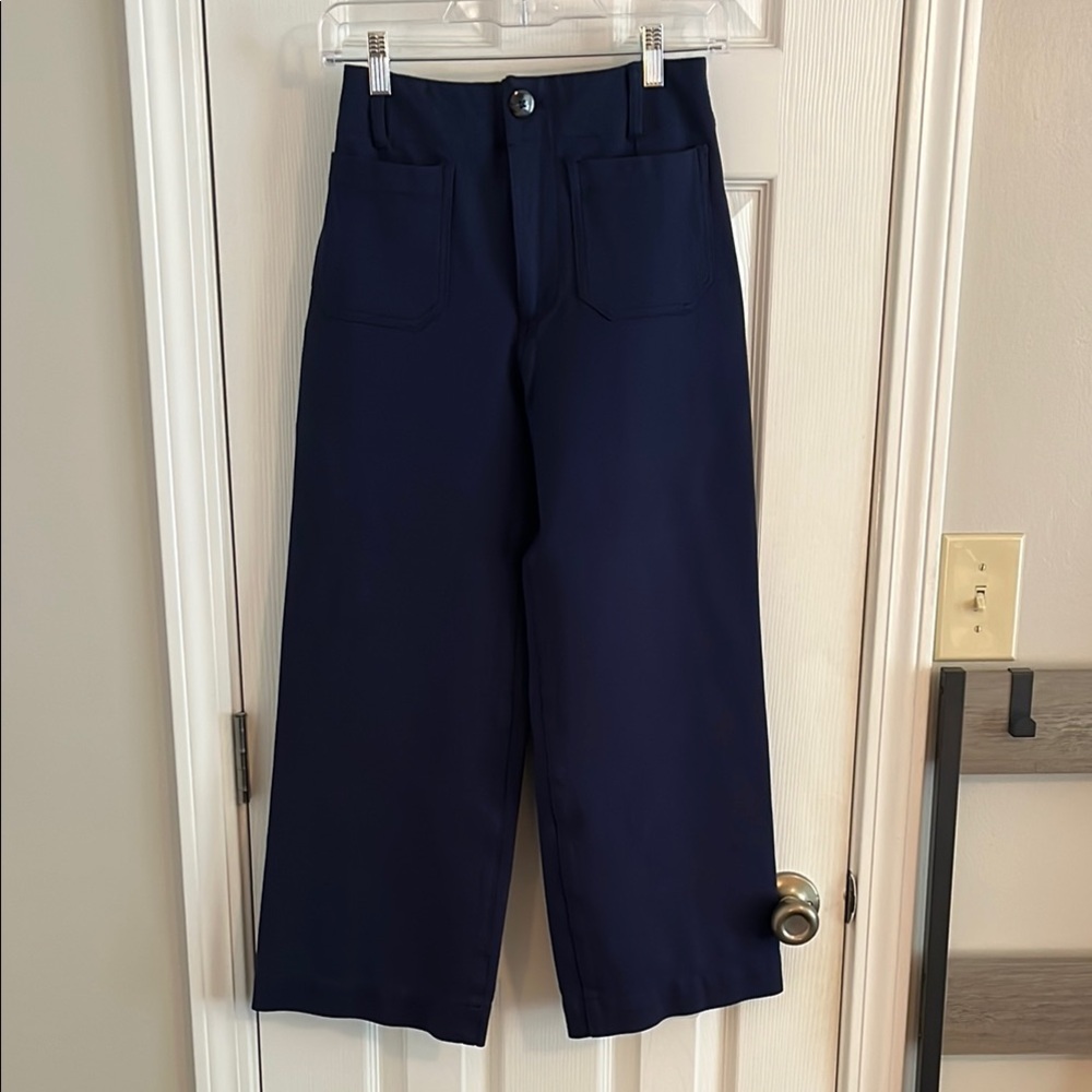Anthropologie Blue Cropped Pants High-Waisted